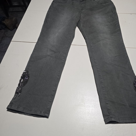 Soft Surroundings Charcoal Flare Jeans - Picture 3 of 10